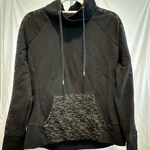 FILA Athletic Sweatshirt Small Black Top Long Sleeve Cowl Women Pullover